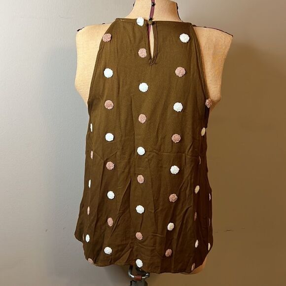 Blu Pepper Brown Tank with Pink & White Polka Dots - Size Small - Picture 6 of 9
